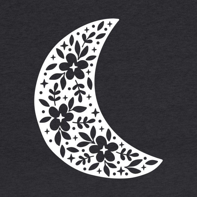 White Moon (Negative Space) by Designs by Katie Leigh